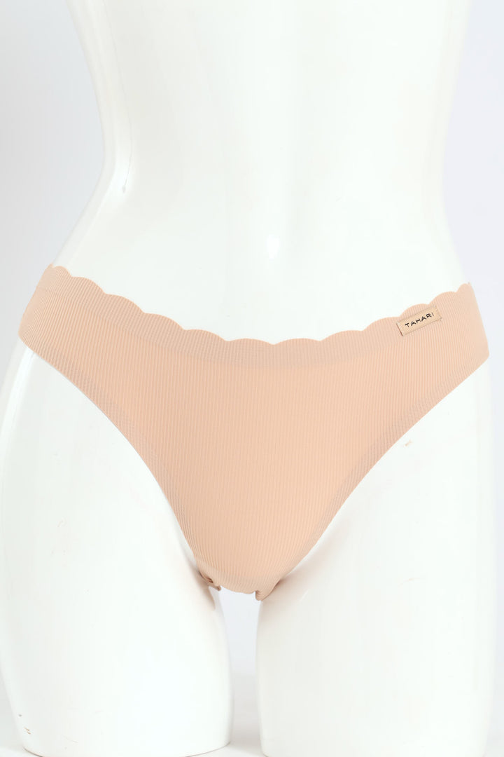 5 Pack Microfiber Thong Bikini Panties - Black/Nude/Sand/Mauve/Stone