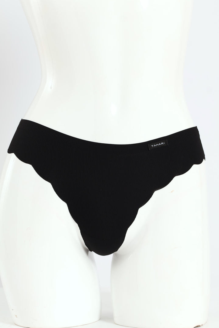 5 Pack Microfibre Thong Panties - Black/Nude/Mauve/Rose/Sand