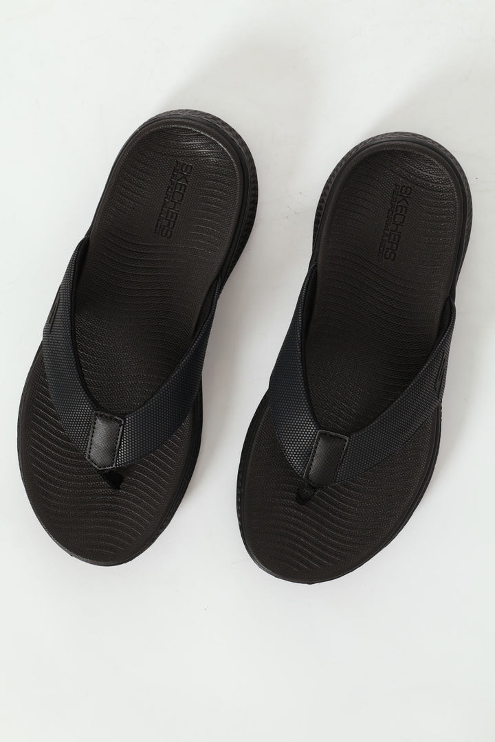 Wide Vamp Sandal - Black