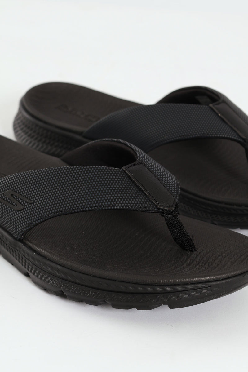 Wide Vamp Sandal - Black
