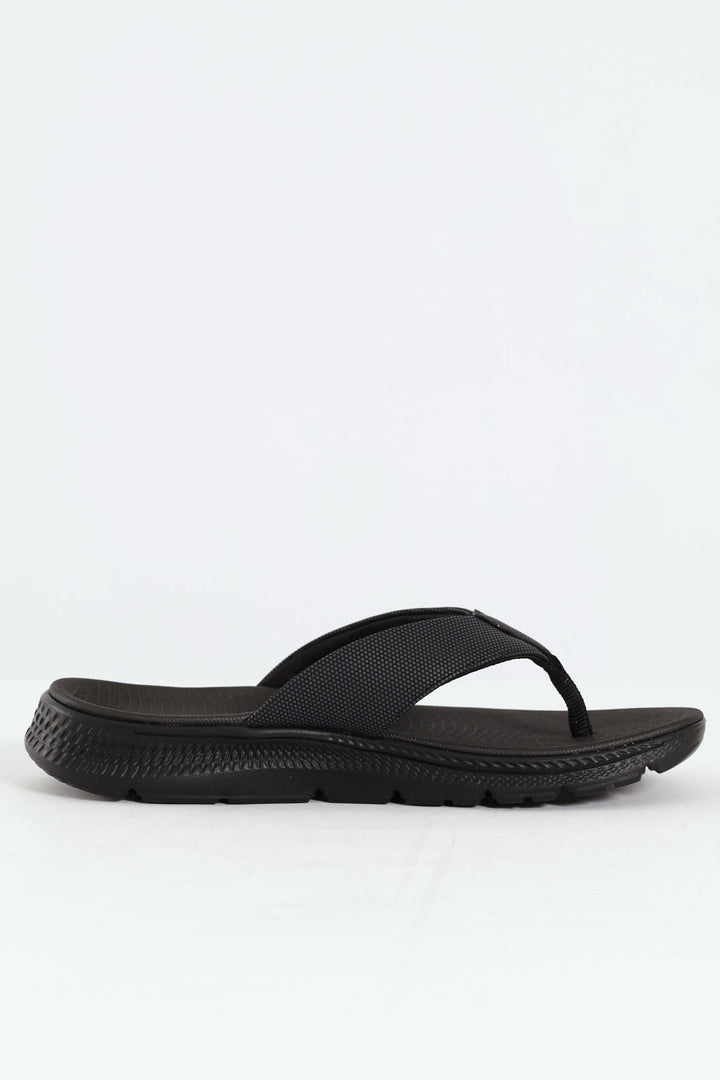 Wide Vamp Sandal - Black