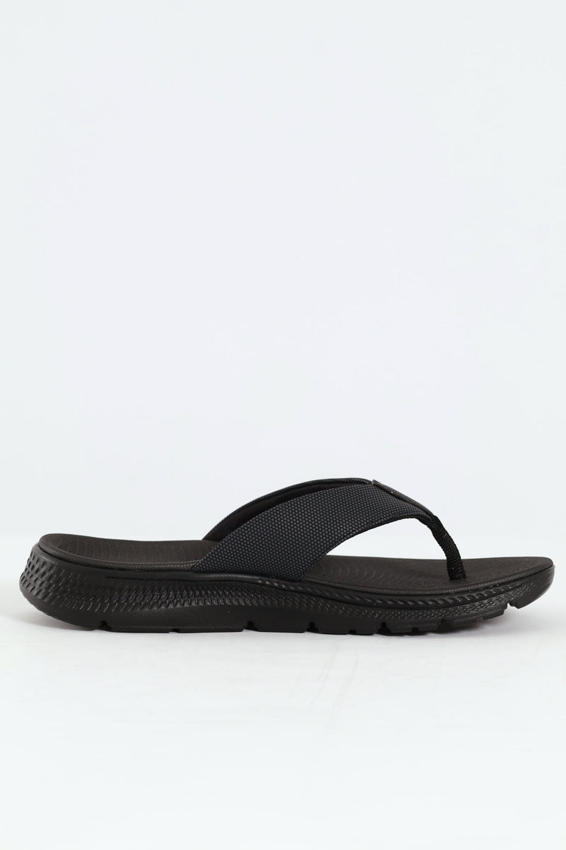 Wide Vamp Sandal - Black
