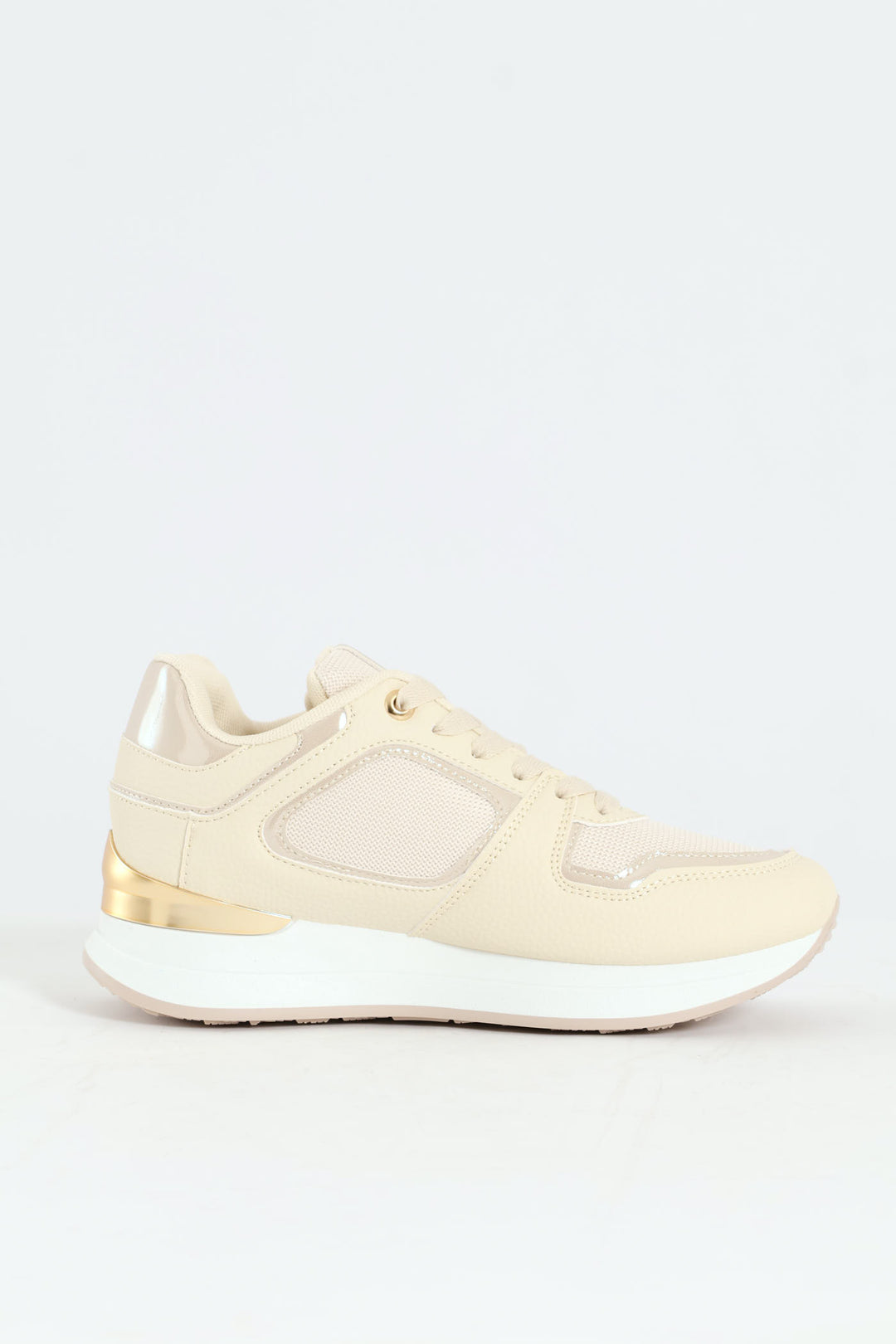 Platform Logo Sneaker - Beige