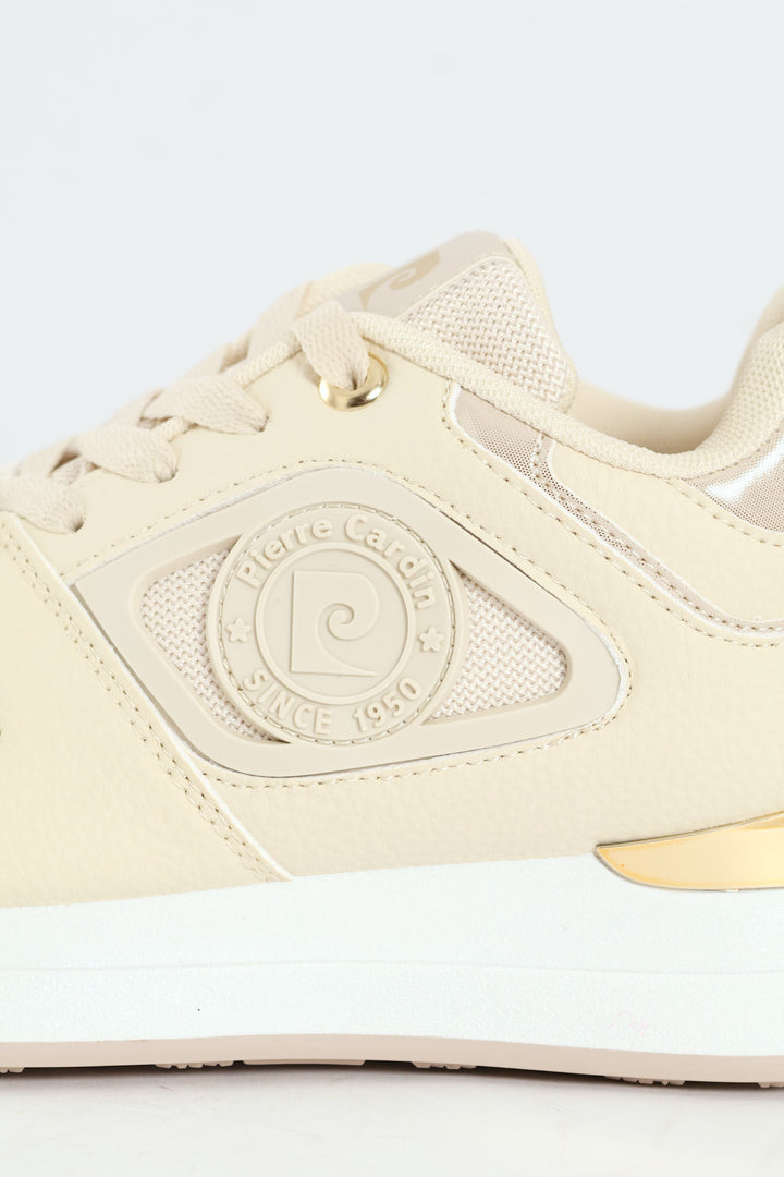 Platform Logo Sneaker - Beige