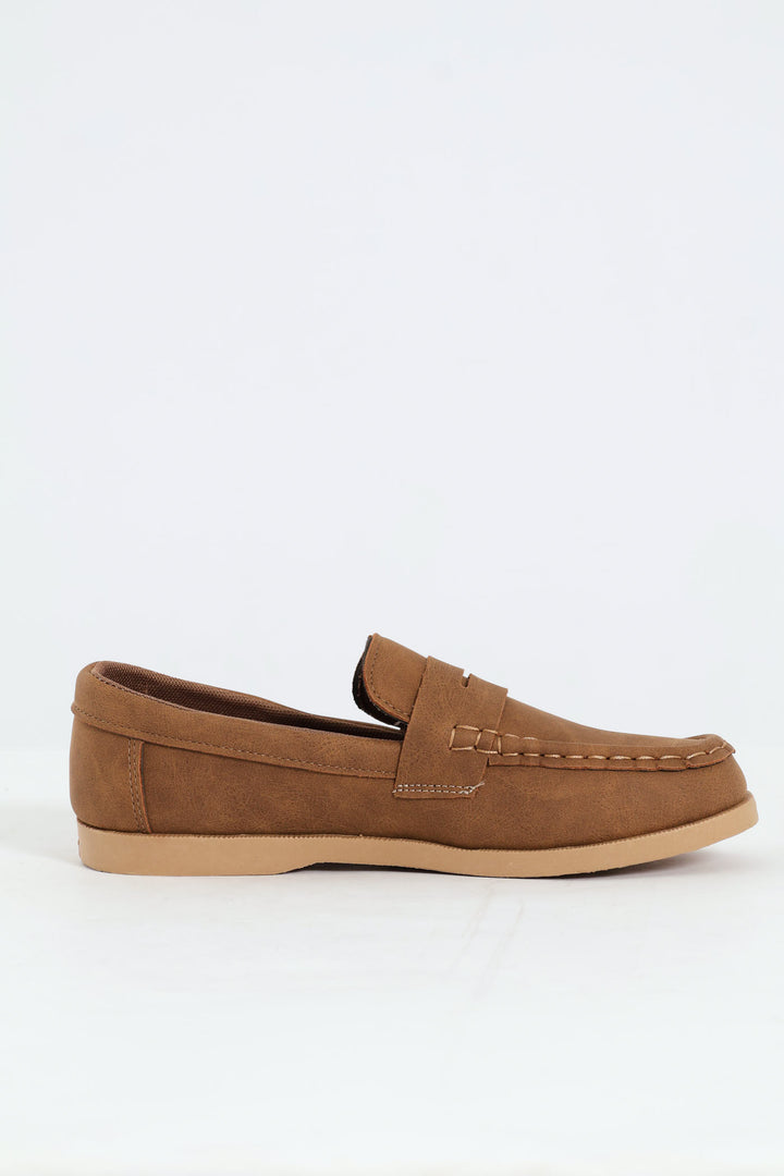 Boys Moccasin Slip On - Brown