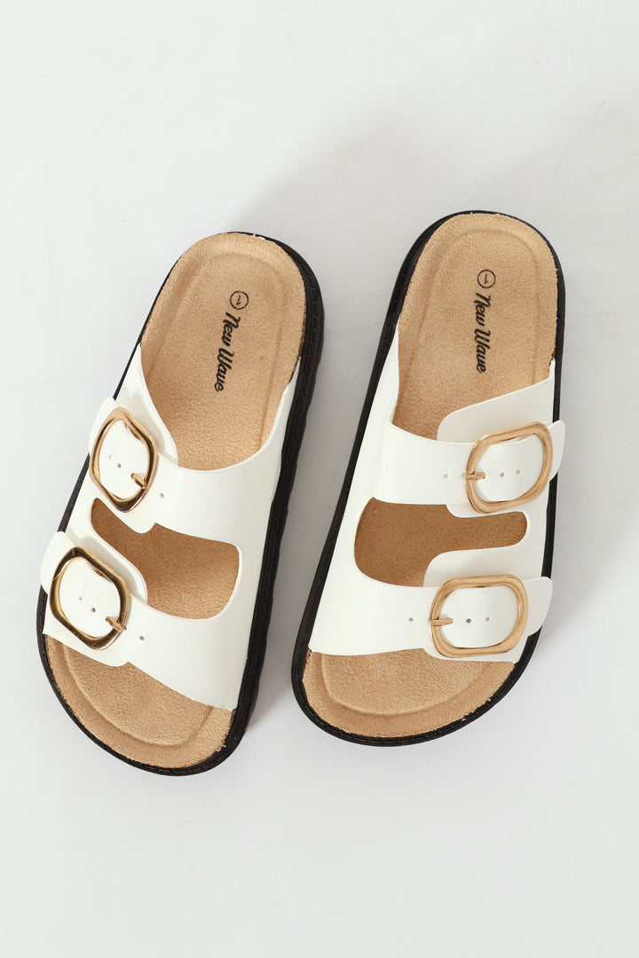 Girls Chunky Platform Health Sandal - White