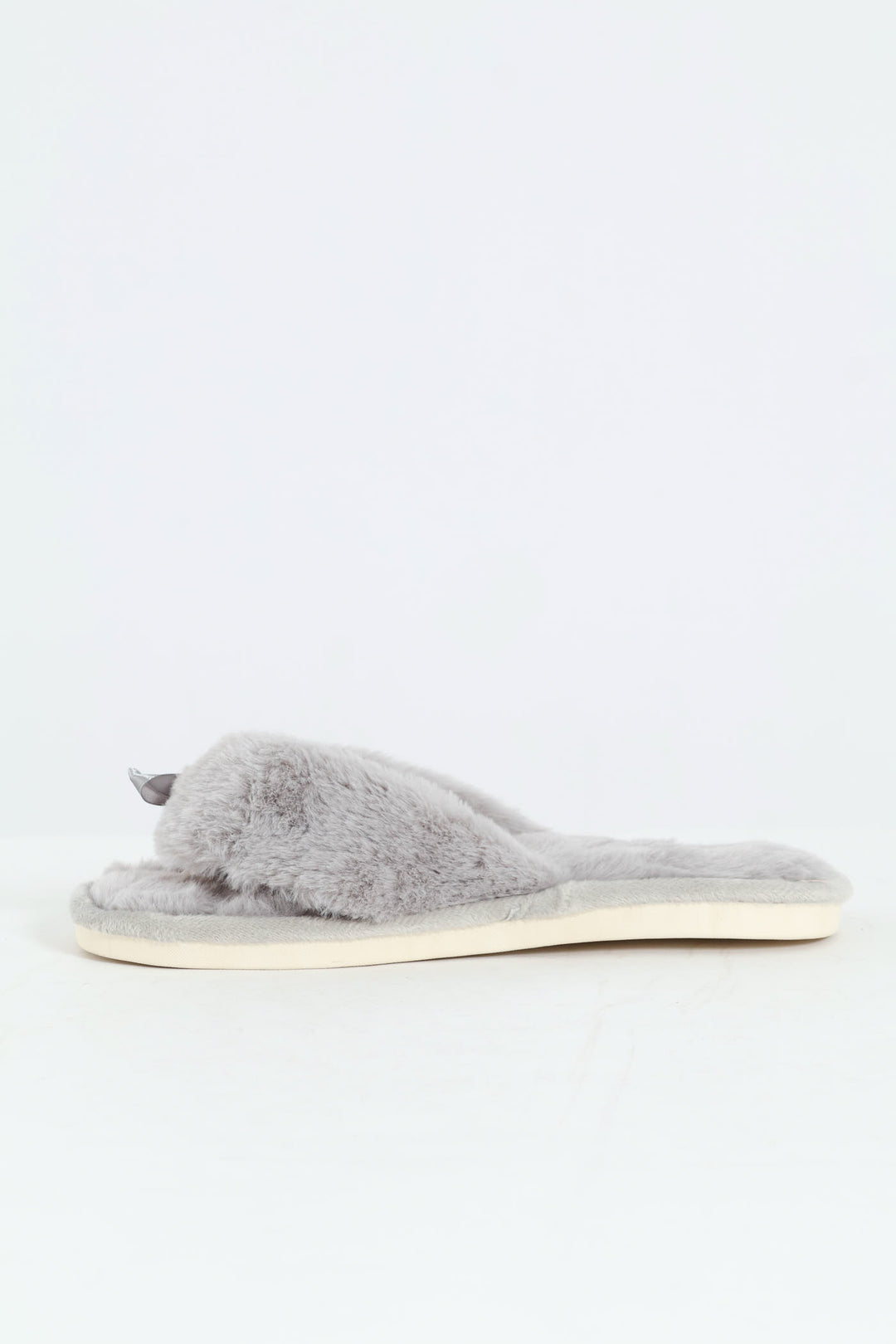 Plush Thong Slipper - Light Grey