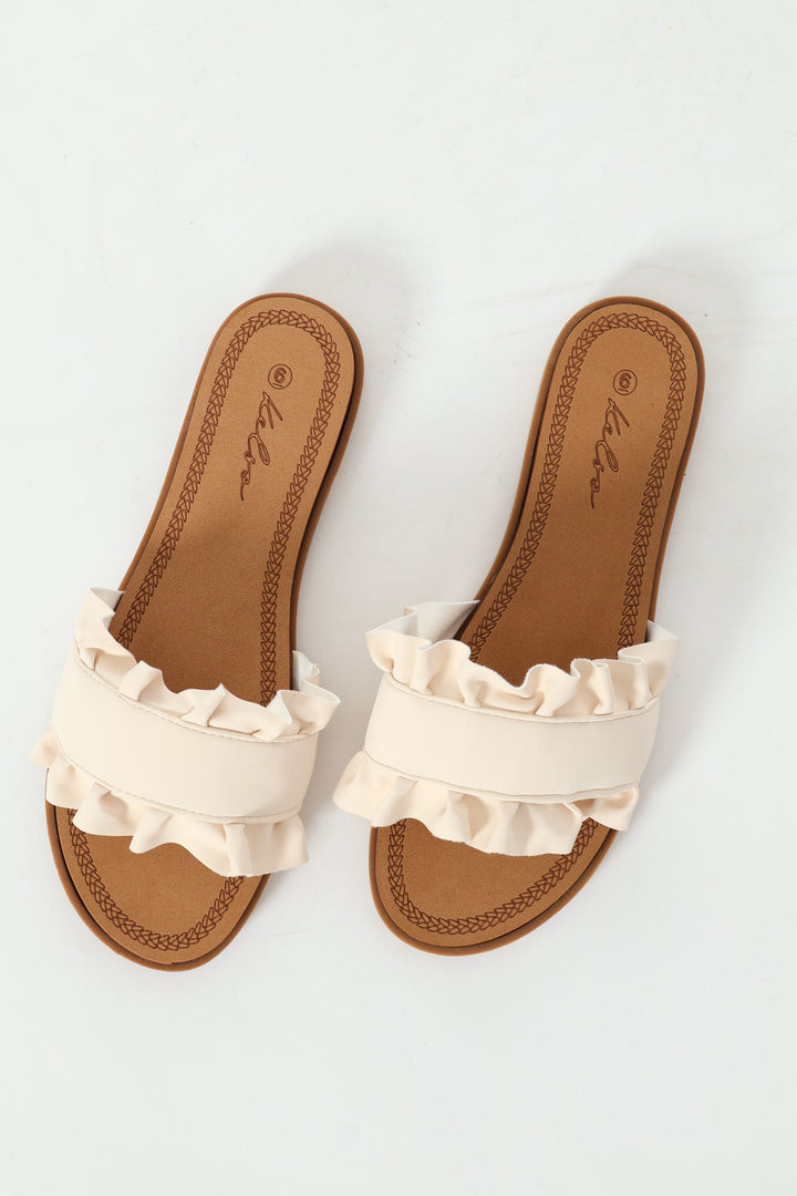 Ruffled Sandal - Off White