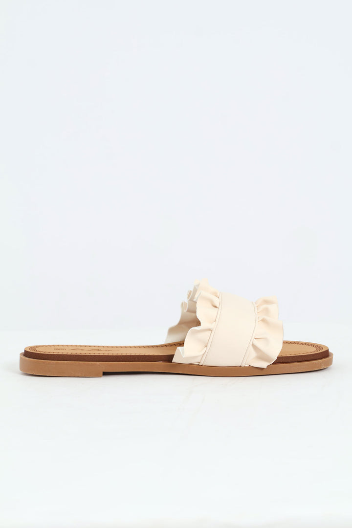 Ruffled Sandal - Off White
