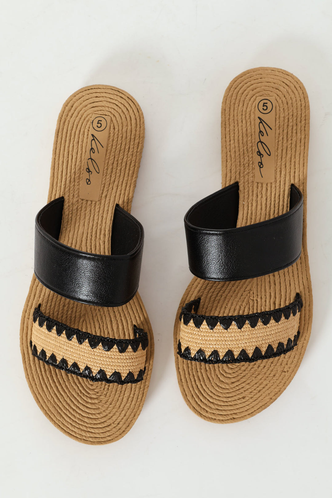 Plain & Aztec Print Mule Sandal - Multi