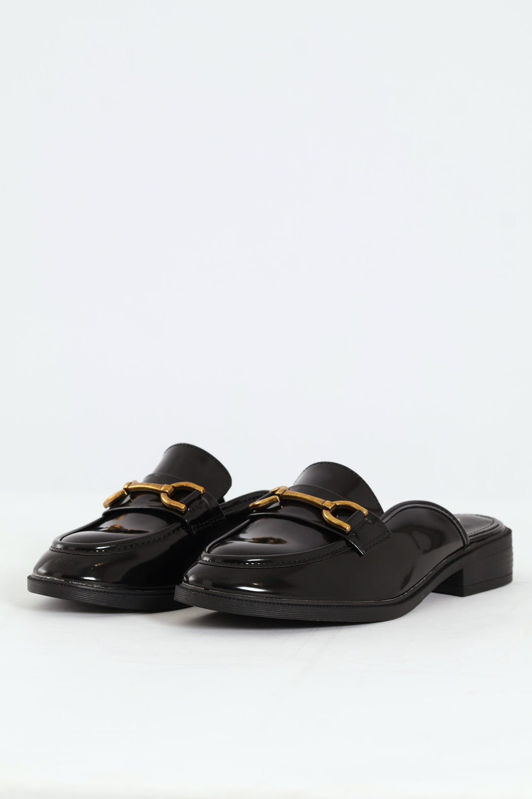 Metal Bar Push In Loafer - Black