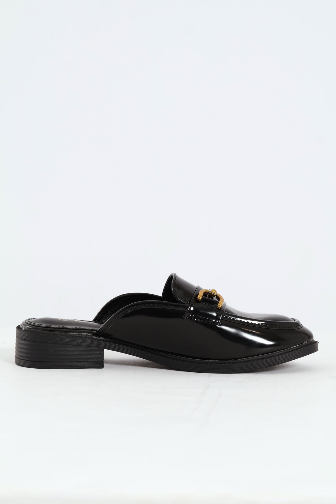 Metal Bar Push In Loafer - Black