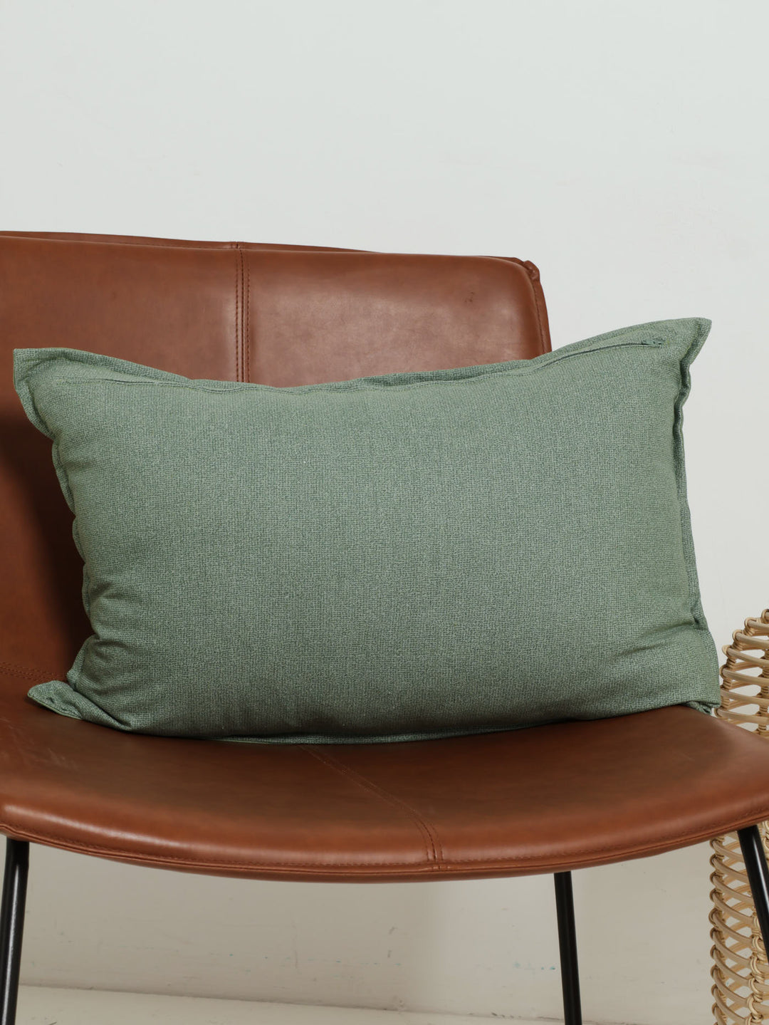 Inhale Exhale Monochrome Script Scatter Cushion - Light Green