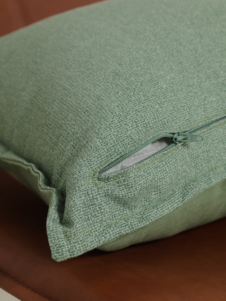 Inhale Exhale Monochrome Script Scatter Cushion - Light Green