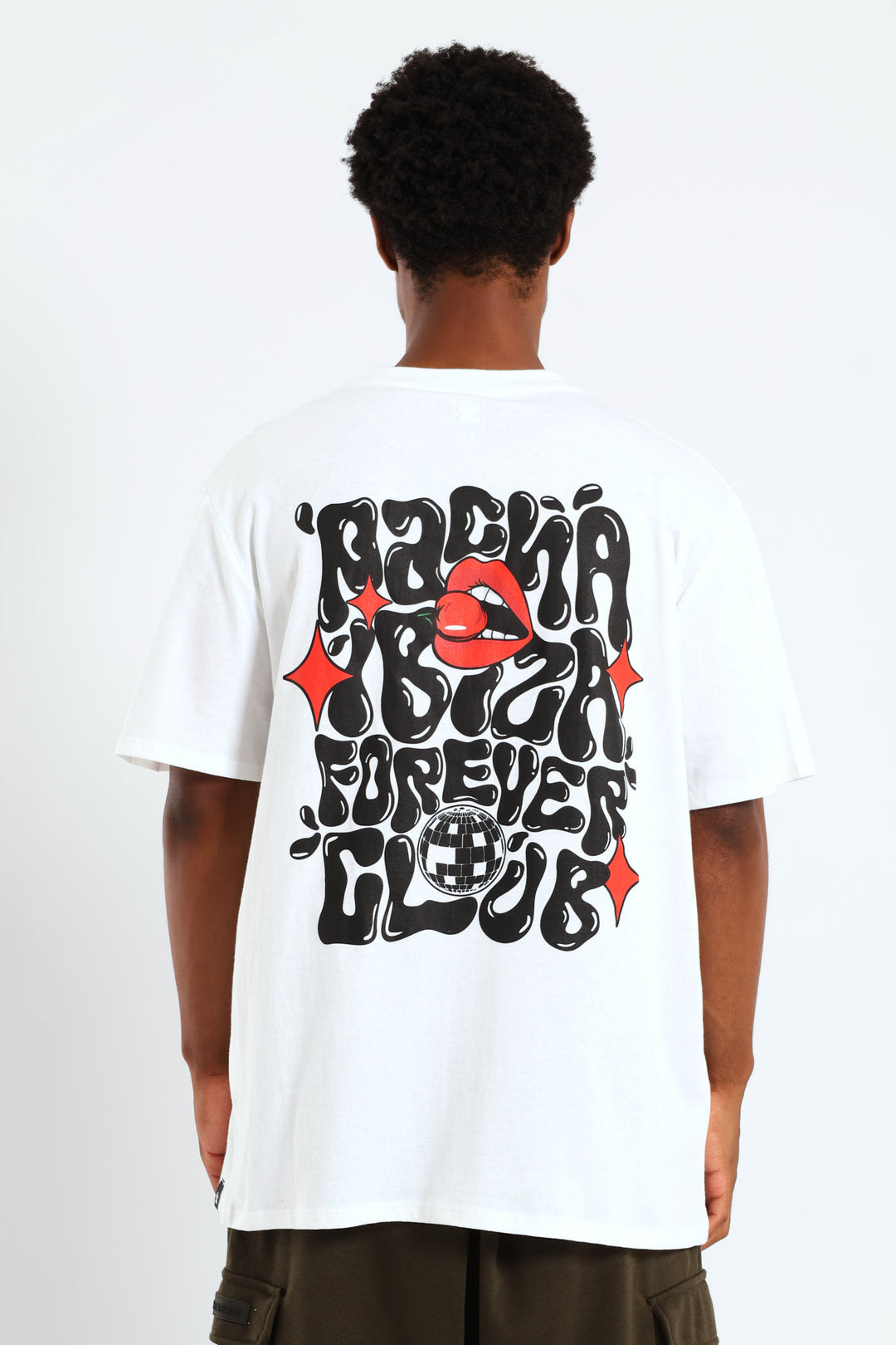 Cherry Front & Back Print Tee - White