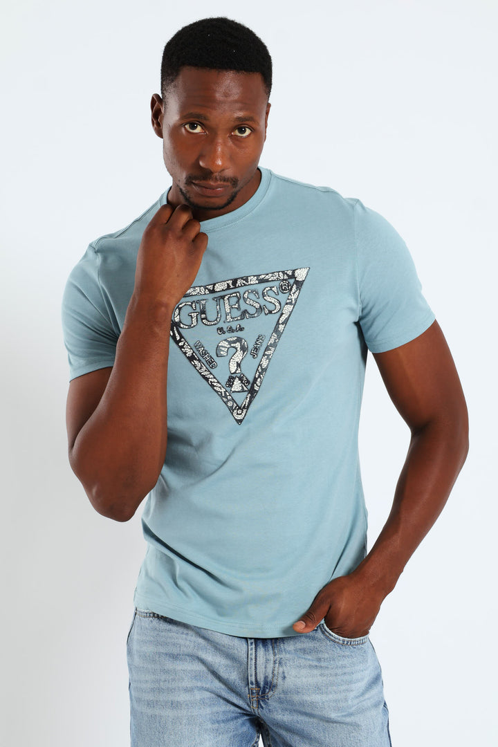 Short Sleeve Triangle Tee - Light Blue