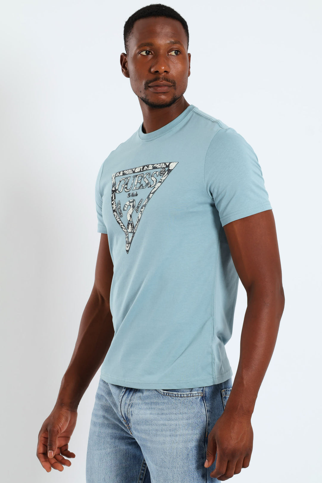 Short Sleeve Triangle Tee - Light Blue