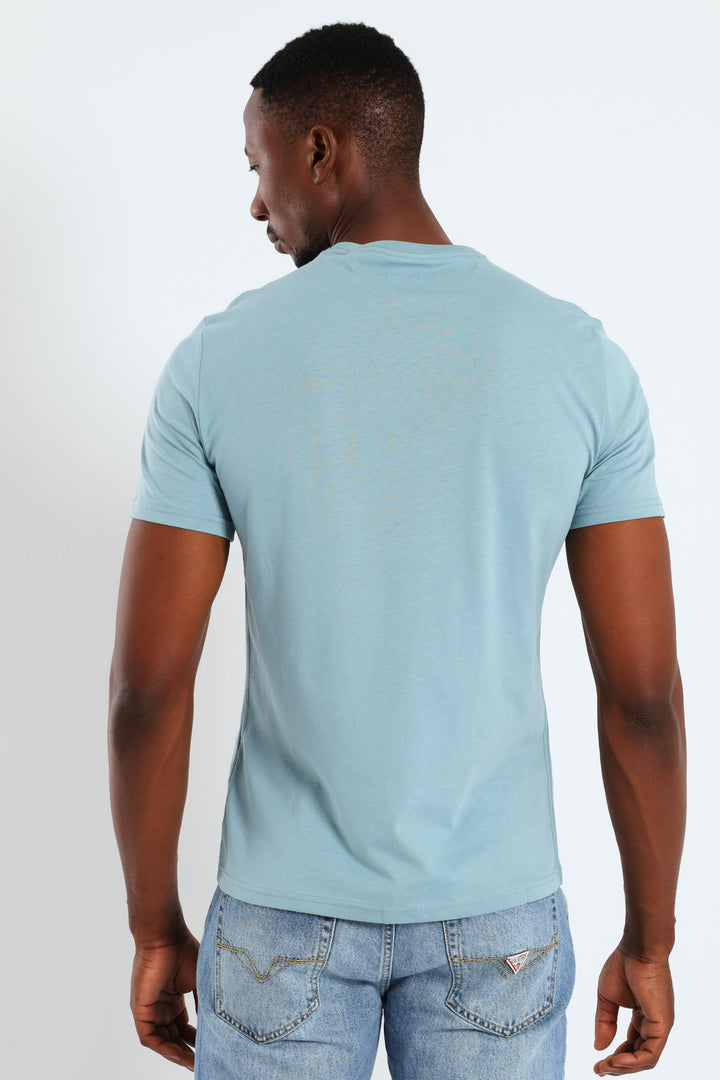 Short Sleeve Triangle Tee - Light Blue