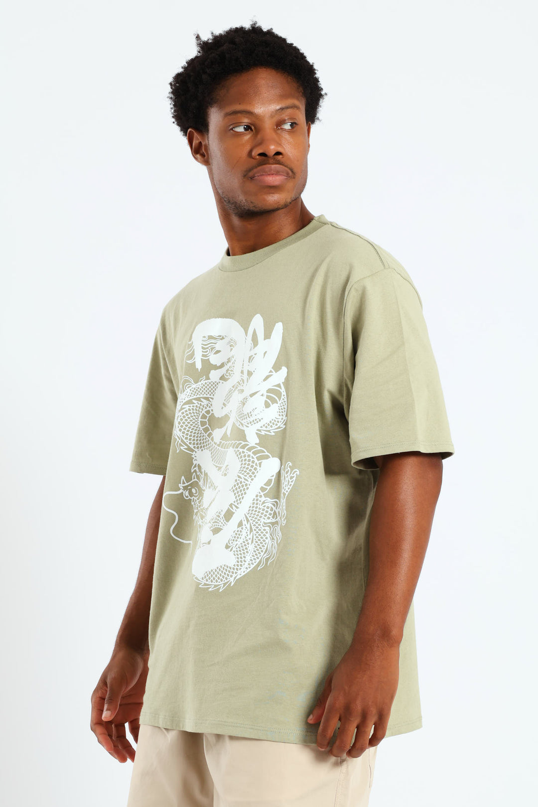 Dragon Print Tee - Sage