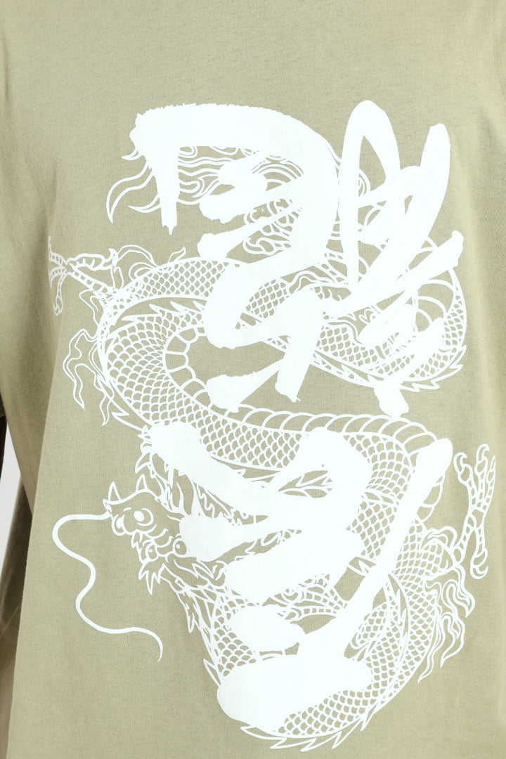 Dragon Print Tee - Sage