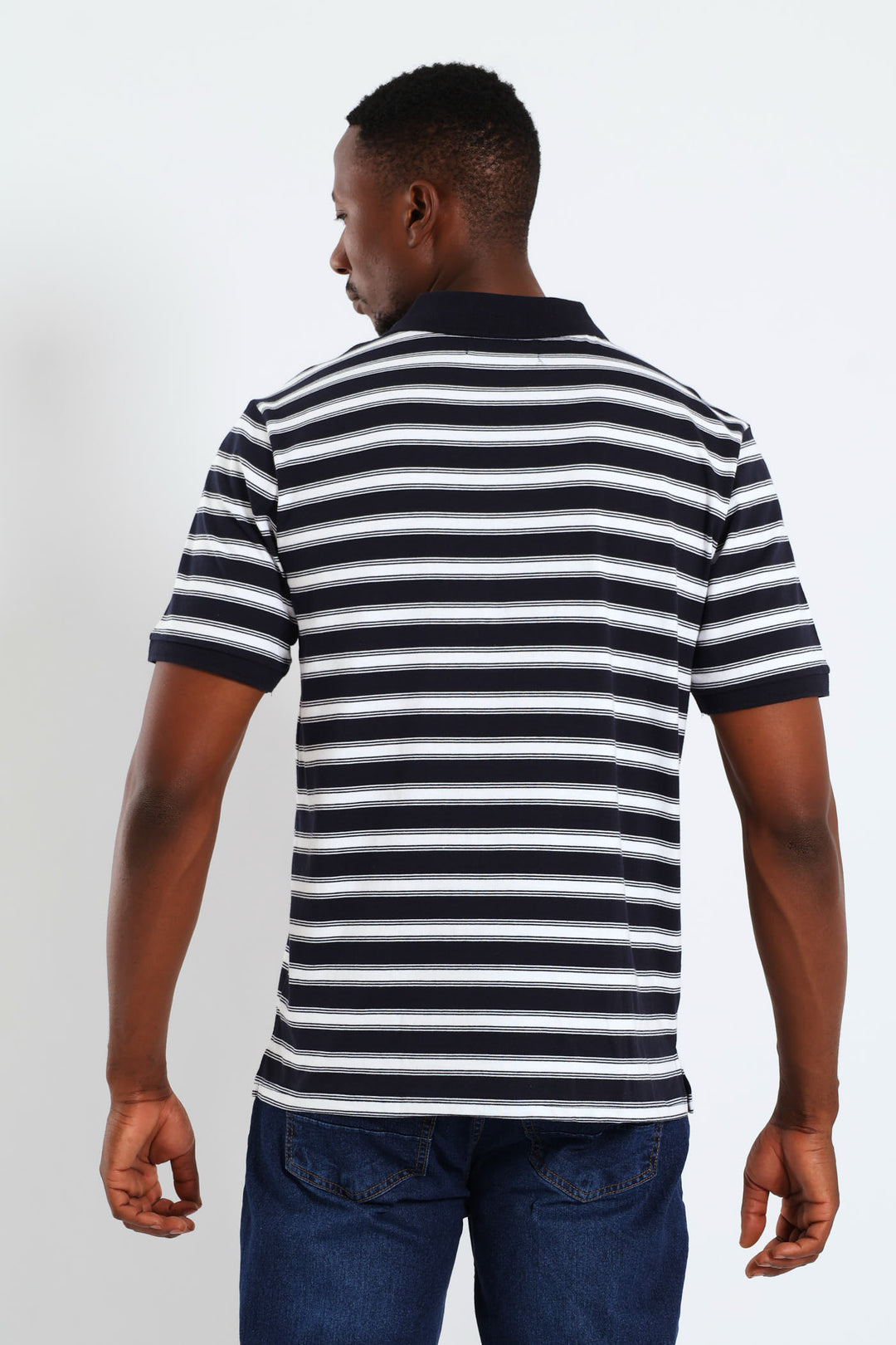 Wide & Thin Stripe Golfer - Navy