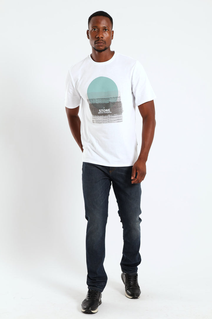 Gouache Landscape Tee - White