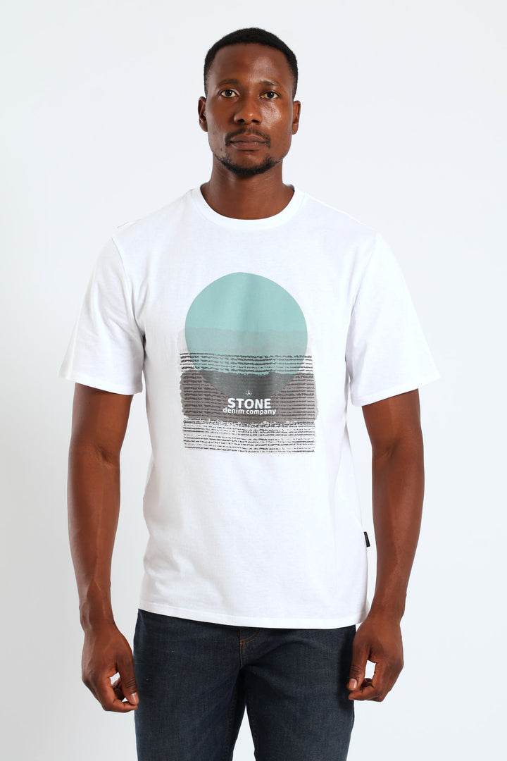 Gouache Landscape Tee - White