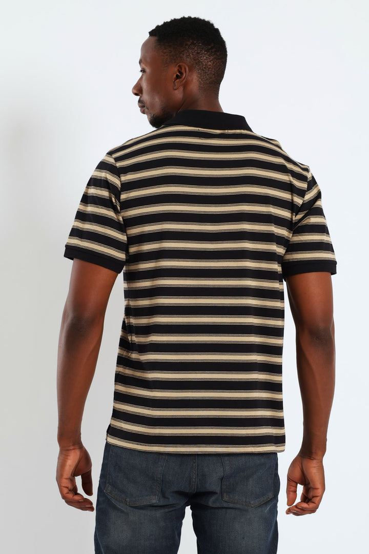 Thin Stripe Golfer - Black
