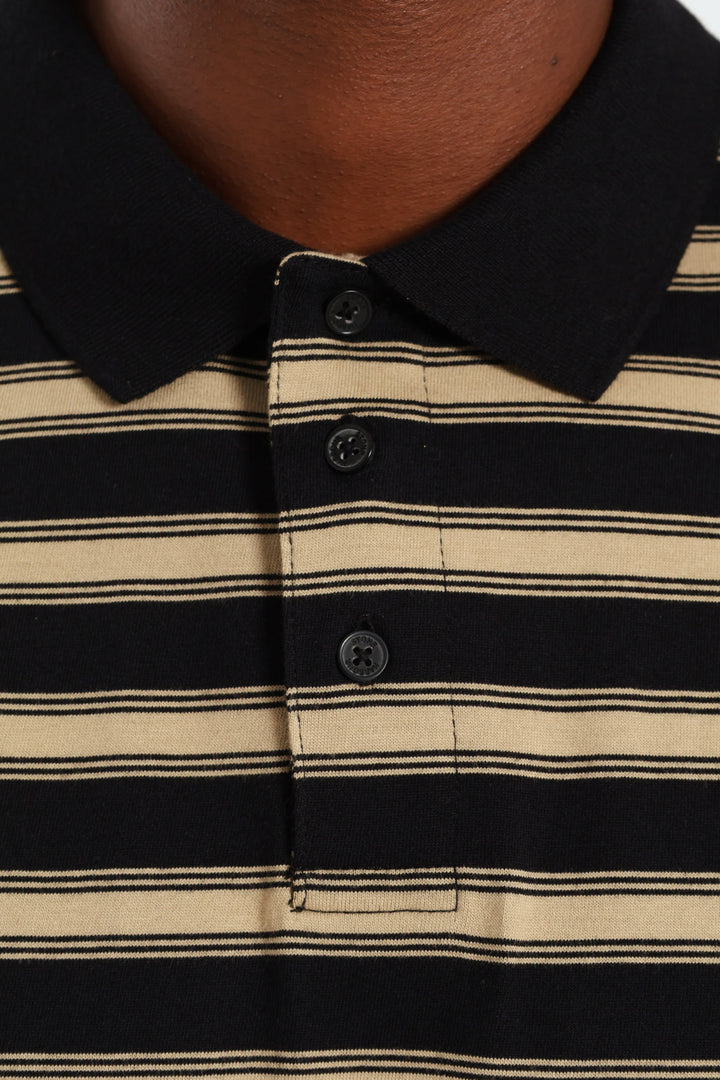 Thin Stripe Golfer - Black