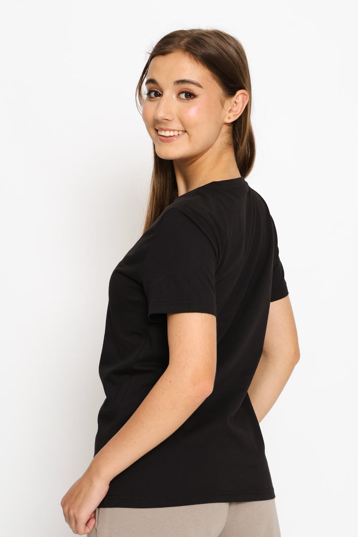 Graphics Lace Cat Tee - Black