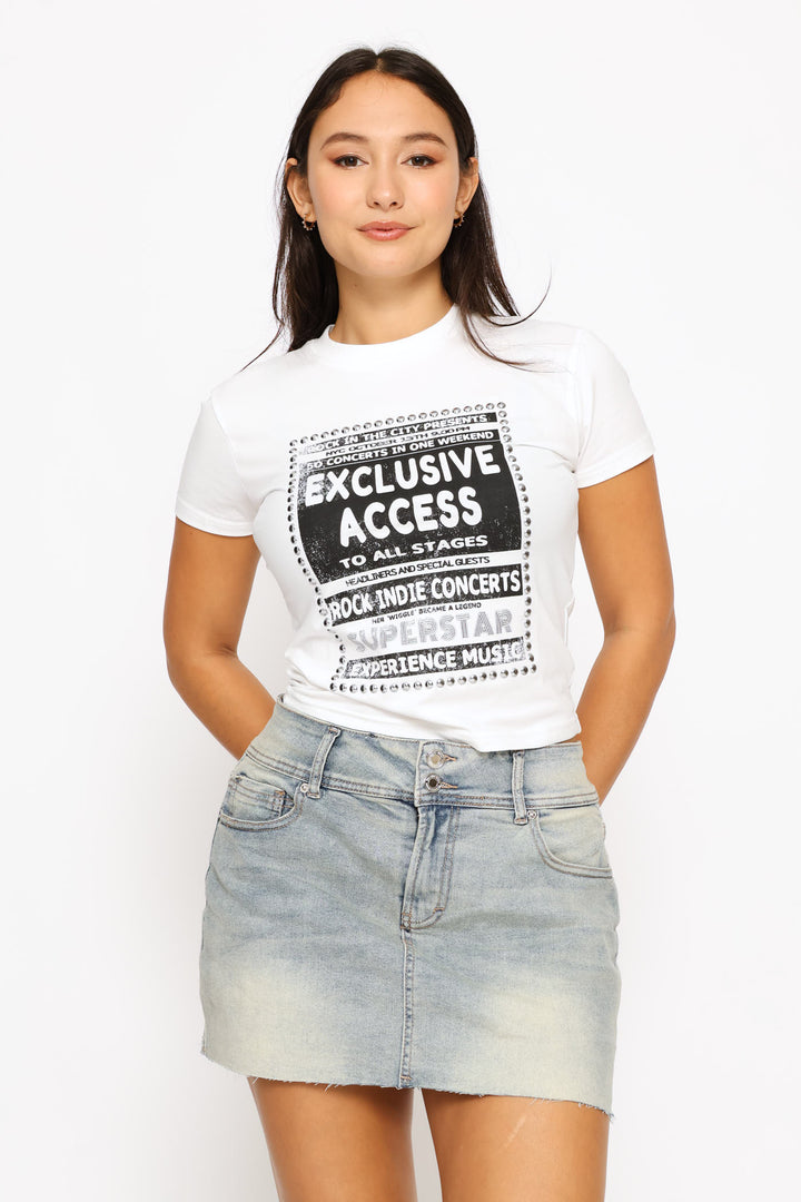 Micro Mini Denim Skirt - Mid Wash