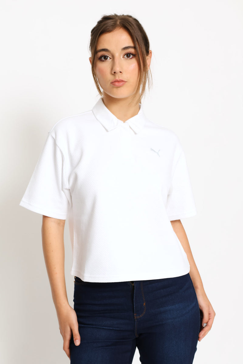 Class Relaxed Polo Tee - White