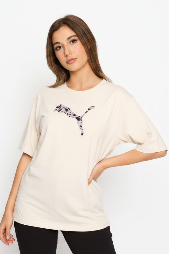 Essential Graphic Animal Relaxed Tee - Taupe