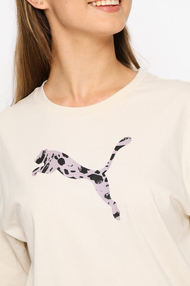 Essential Graphic Animal Relaxed Tee - Taupe