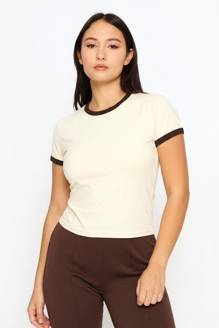 Contrast Ringer Tee - Yellow