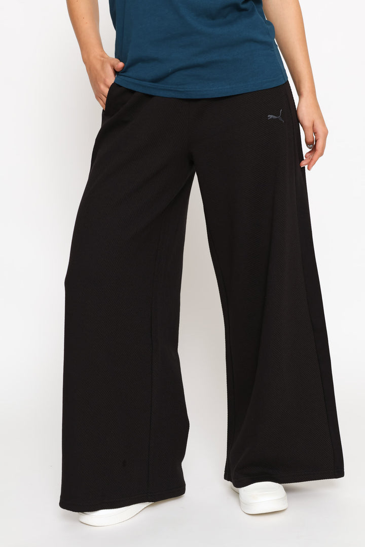 Class Relaxed Wide Leg Pants - Black