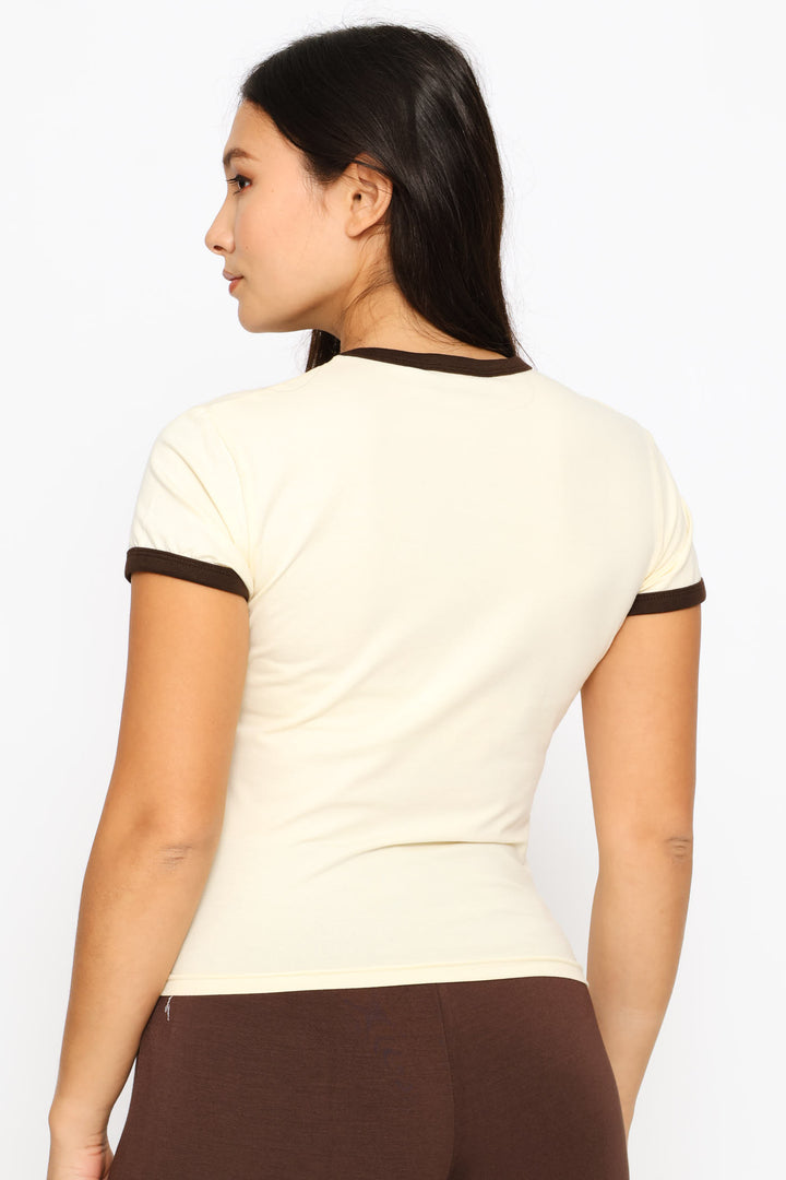 Contrast Ringer Tee - Yellow