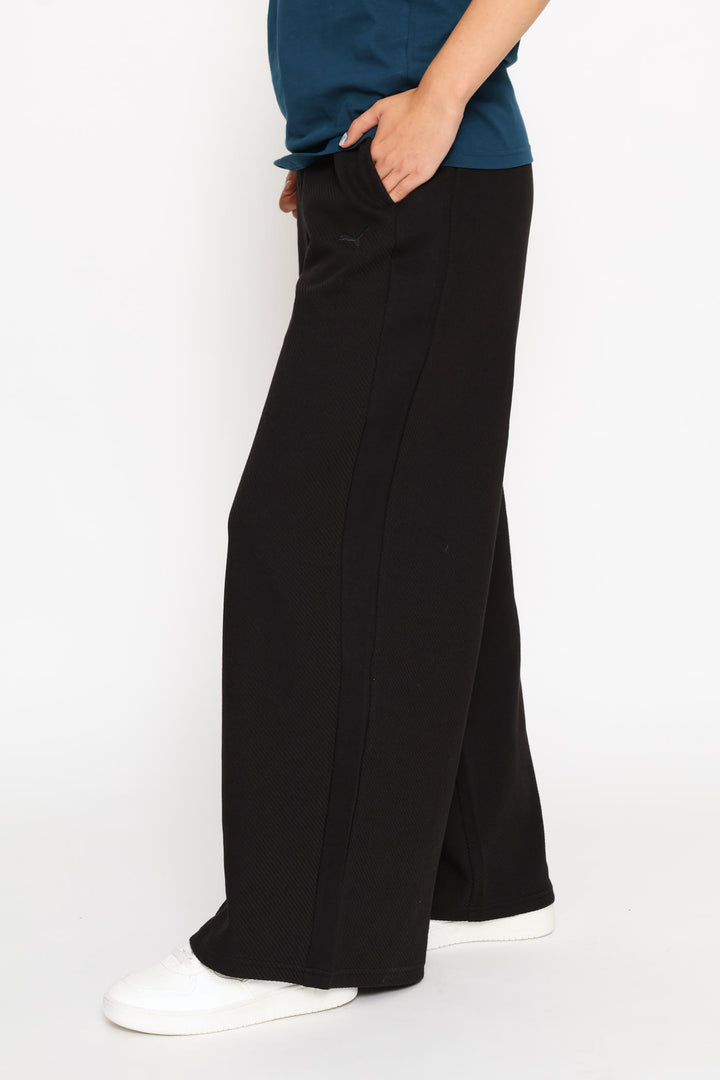 Class Relaxed Wide Leg Pants - Black