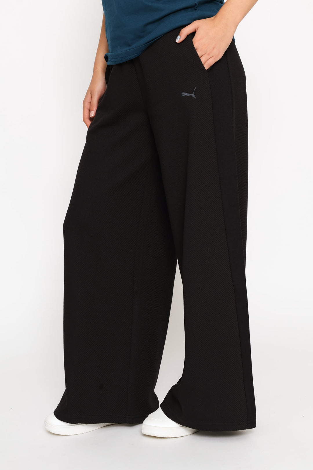 Class Relaxed Wide Leg Pants - Black