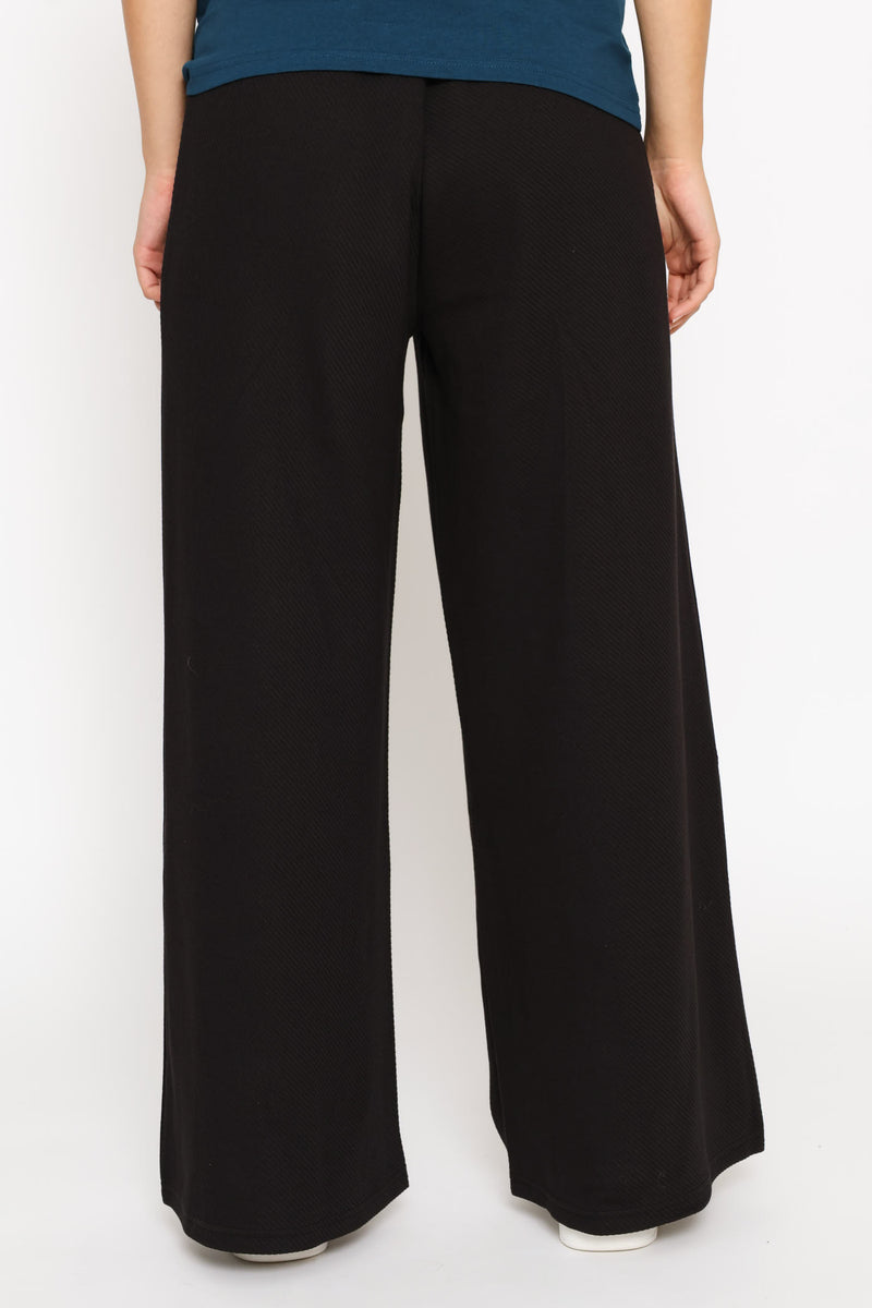 Class Relaxed Wide Leg Pants - Black