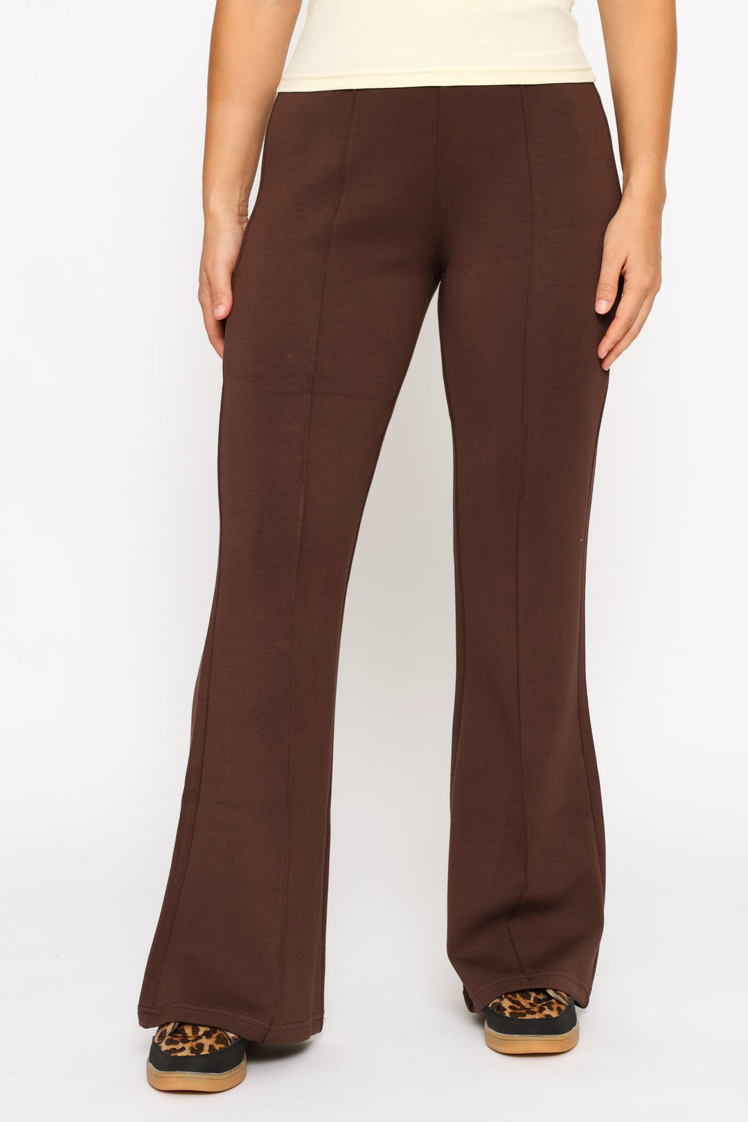 Soft Touch Flare Leg Pant - Chocolate