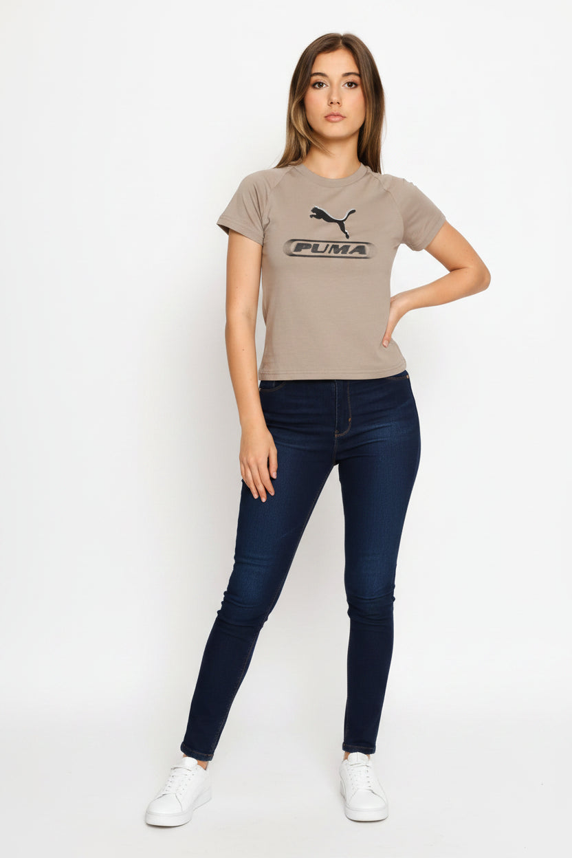 Sport Slim Graphic Tee - Stone Grey