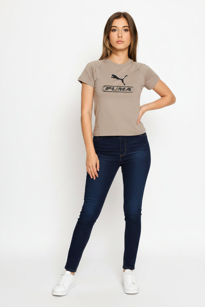 Sport Slim Graphic Tee - Stone Grey