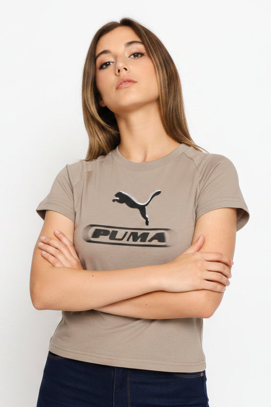 Sport Slim Graphic Tee - Stone Grey
