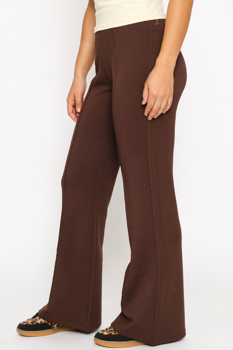Soft Touch Flare Leg Pant - Chocolate