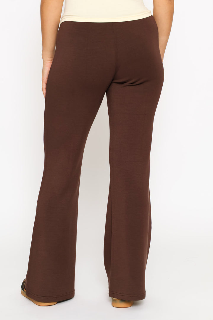 Soft Touch Flare Leg Pant - Chocolate