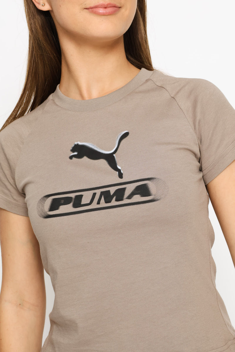 Sport Slim Graphic Tee - Stone Grey
