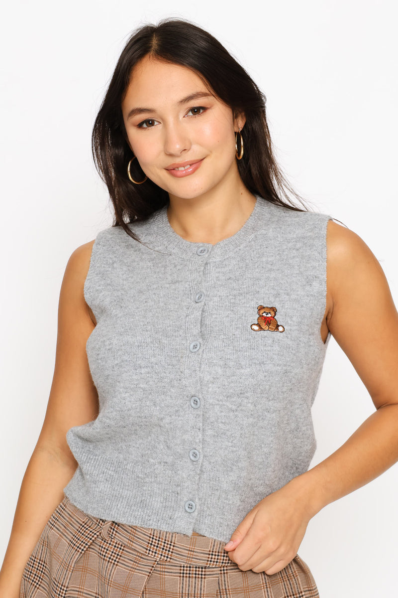 Teddy Cardigan - Grey