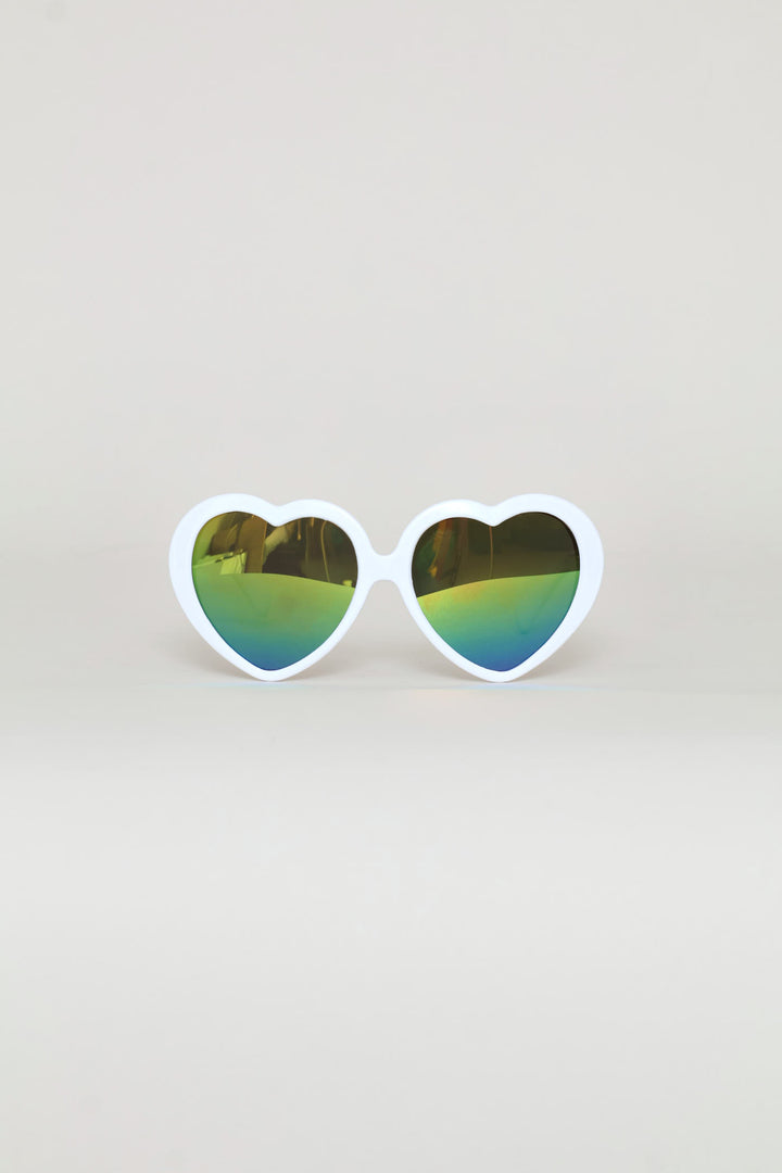 Girls Shiny Rainbow Ombre Sunglasses - White