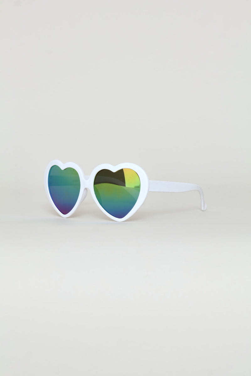 Girls Shiny Rainbow Ombre Sunglasses - White